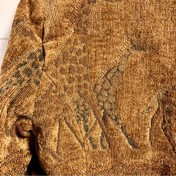 Painted Pony Cropped Blazer Jacket Women Sz M Tapestry Artsy Giraffe Safari Boho - Picture 8 of 14